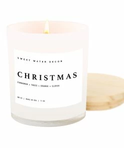 Sweet Water Decor CANDLES + REEDS Christmas Soy Candle - White Jar - 11 Oz