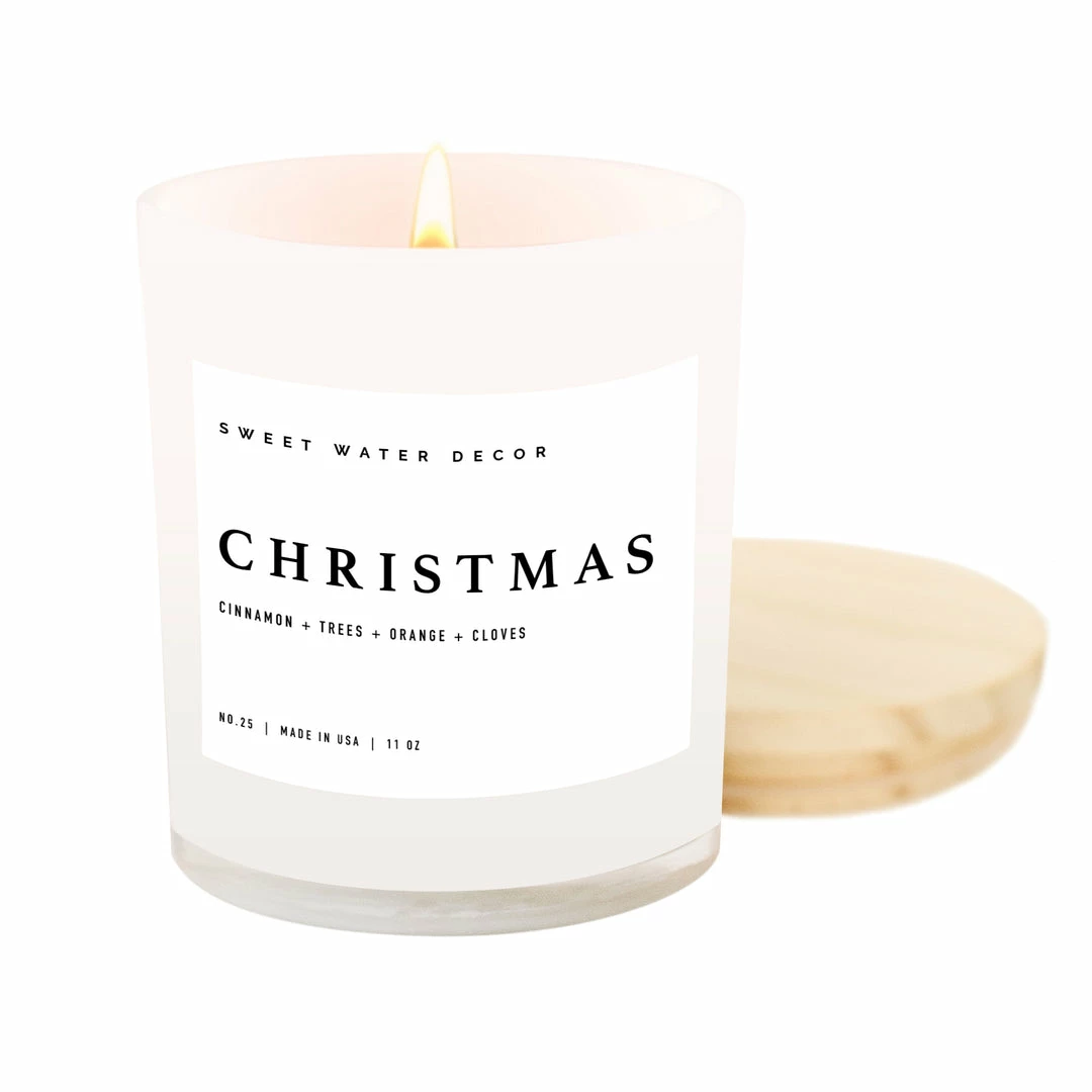 Hot Sale π Sweet Water Decor CANDLES + REEDS π Christmas Soy Candle - White Jar - 11 Oz π― 1 Sweet Water Decor CANDLES + REEDS Christmas Soy Candle - White Jar - 11 Oz