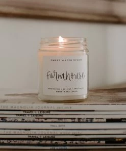 New π₯° Sweet Water Decor Farmhouse Soy Candle - Clear Jar - 9 Oz CANDLES + REEDS π― 8 Sweet Water Decor Farmhouse Soy Candle - Clear Jar - 9 Oz CANDLES + REEDS