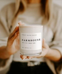 Sweet Water Decor Farmhouse Soy Candle - White Jar - 11 Oz