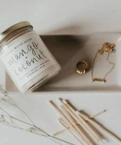 Sweet Water Decor CANDLES + REEDS Mango And Coconut Soy Candle - Clear Jar - 9 Oz