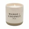 Sweet Water Decor CANDLES + REEDS Mango And Coconut Soy Candle - Cream Stoneware Jar - 12 Oz