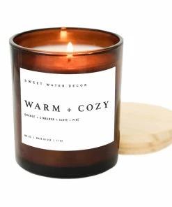 Sweet Water Decor Warm And Cozy Soy Candle - Amber Jar - 11 Oz