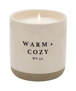 Sweet Water Decor Warm And Cozy Soy Candle - Cream Stoneware Jar - 12 Oz