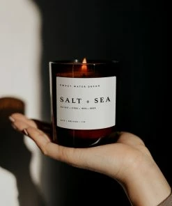 Sweet Water Decor Salt And Sea Soy Candle - Amber Jar - 11 Oz