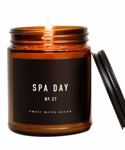 Sweet Water Decor CANDLES + REEDS Spa Day Soy Candle - Amber Jar - 9 Oz