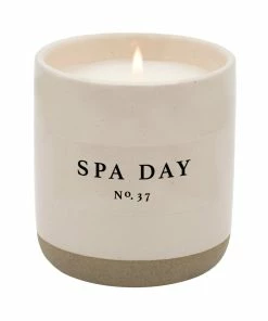 Sweet Water Decor Spa Day Soy Candle - Cream Stoneware Jar - 12 Oz