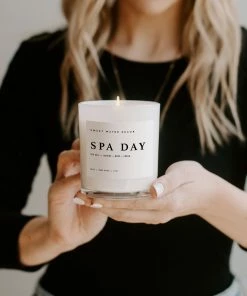 Sweet Water Decor CANDLES + REEDS Spa Day Soy Candle - White Jar - 11 Oz