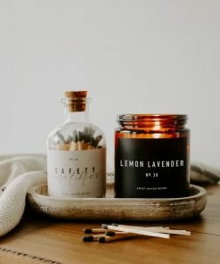 Sweet Water Decor Lemon Lavender Soy Candle - Amber Jar - 9 Oz