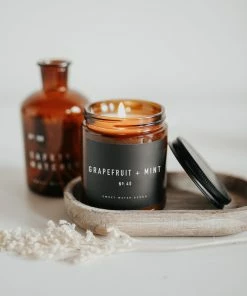 Sweet Water Decor Grapefruit And Mint Soy Candle - Amber Jar - 9 Oz