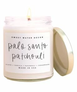Sweet Water Decor Palo Santo Patchouli Soy Candle - Clear Jar - 9 Oz
