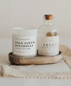 Sweet Water Decor CANDLES + REEDS Palo Santo Patchouli Soy Candle - White Jar - 11 Oz