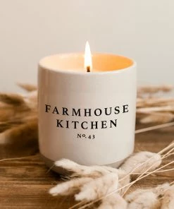 Sweet Water Decor Farmhouse Kitchen Soy Candle - Cream Stoneware Jar - 12 Oz CANDLES + REEDS
