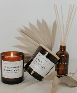 Sweet Water Decor Calm And Comfort Soy Candle - Amber Jar - 11 Oz