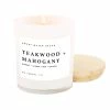 Sweet Water Decor Teakwood And Mahogany Soy Candle - White Jar - 11 Oz