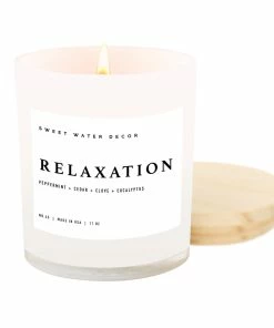 Sweet Water Decor Relaxation Soy Candle - White Jar - 11 Oz CANDLES + REEDS