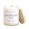 Sweet Water Decor CANDLES + REEDS Sandalwood Rose Soy Candle - Clear Jar - 9 Oz