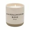 Sweet Water Decor Sandalwood Rose Soy Candle - Cream Stoneware Jar - 12 Oz