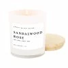 Sweet Water Decor CANDLES + REEDS Sandalwood Rose Soy Candle - White Jar - 11 Oz