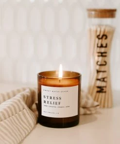 Sweet Water Decor CANDLES + REEDS Stress Relief Soy Candle - Amber Jar - 11 Oz
