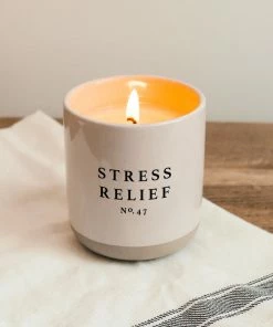 Brand new π Sweet Water Decor Stress Relief Soy Candle - Cream Stoneware Jar - 12 Oz CANDLES + REEDS βοΈ 9 Sweet Water Decor Stress Relief Soy Candle - Cream Stoneware Jar - 12 Oz CANDLES + REEDS