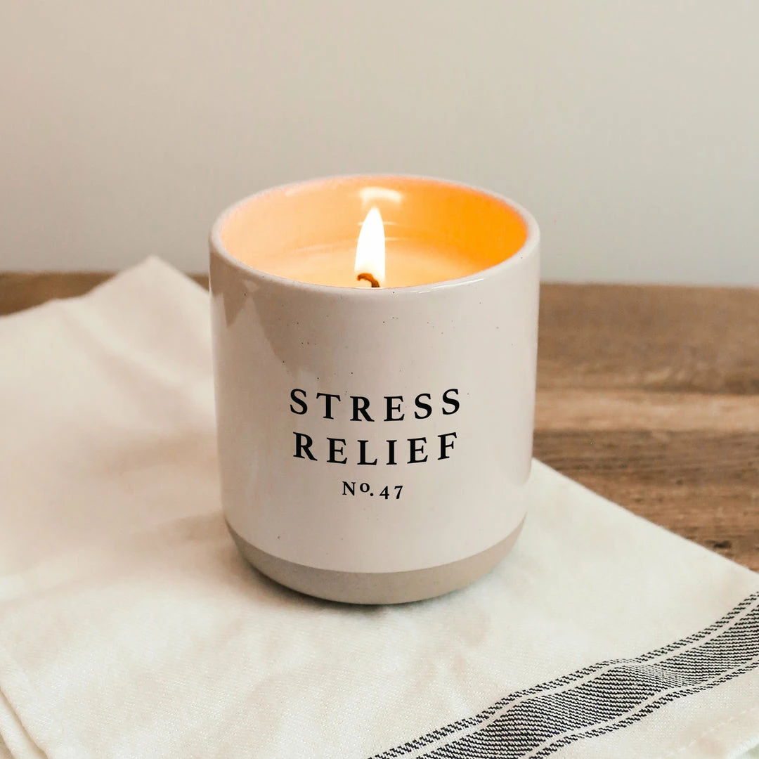 Brand new π Sweet Water Decor Stress Relief Soy Candle - Cream Stoneware Jar - 12 Oz CANDLES + REEDS βοΈ 4 Sweet Water Decor Stress Relief Soy Candle - Cream Stoneware Jar - 12 Oz CANDLES + REEDS