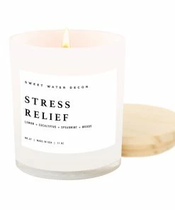 Sweet Water Decor Stress Relief Soy Candle - White Jar - 11 Oz