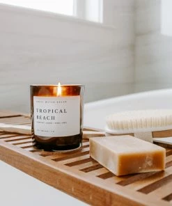 Sweet Water Decor Tropical Beach Soy Candle - Amber Jar - 11 Oz CANDLES + REEDS