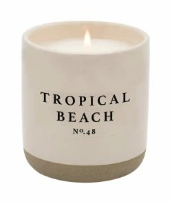 Sweet Water Decor Tropical Beach Soy Candle - Cream Stoneware Jar - 12 Oz CANDLES + REEDS