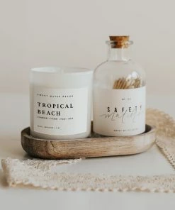 Sweet Water Decor CANDLES + REEDS Tropical Beach Soy Candle - White Jar - 11 Oz