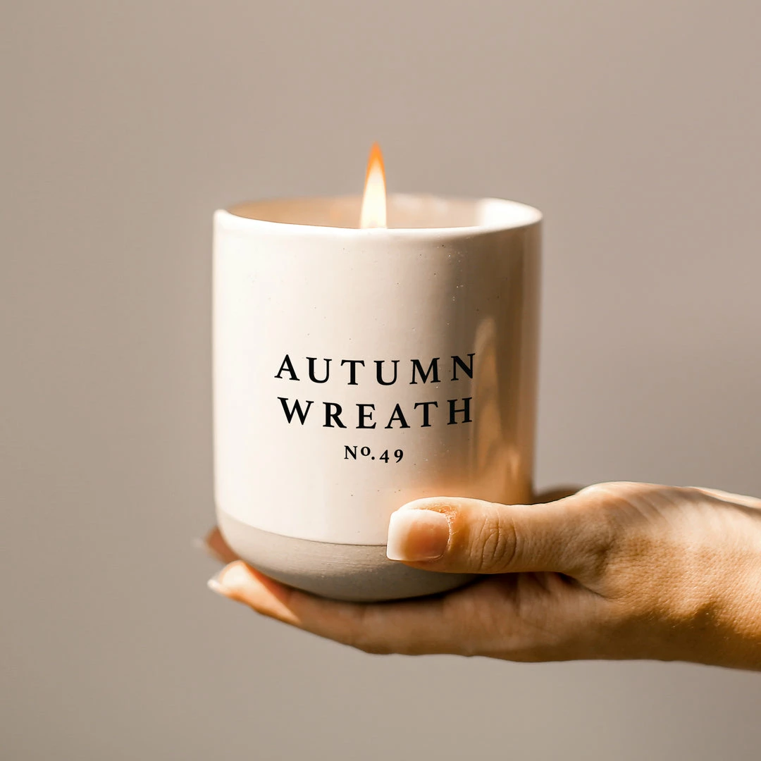 Best deal ✔️ Sweet Water Decor Autumn Wreath Soy Candle - Cream Stoneware Jar - 12 Oz ❤️ 4 Sweet Water Decor Autumn Wreath Soy Candle - Cream Stoneware Jar - 12 Oz
