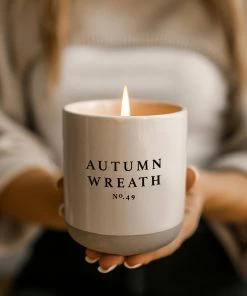Best deal ✔️ Sweet Water Decor Autumn Wreath Soy Candle - Cream Stoneware Jar - 12 Oz ❤️ 12 Sweet Water Decor Autumn Wreath Soy Candle - Cream Stoneware Jar - 12 Oz