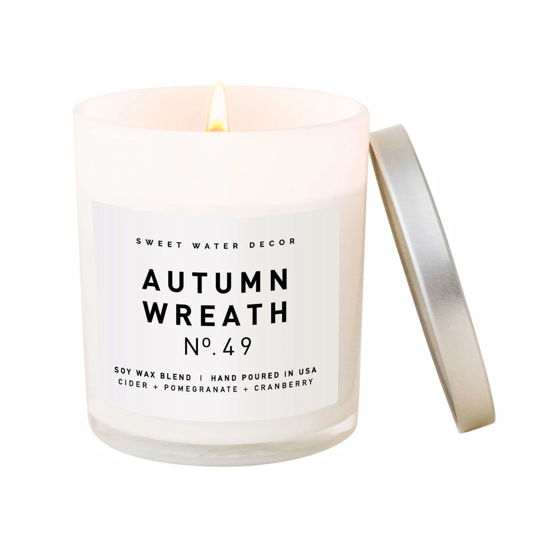 Discount β Sweet Water Decor CANDLES + REEDS Autumn Wreath Soy Candle - White Jar - 11 Oz π― 1 Sweet Water Decor CANDLES + REEDS Autumn Wreath Soy Candle - White Jar - 11 Oz