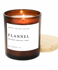 Sweet Water Decor Flannel Soy Candle - Amber Jar - 11 Oz CANDLES + REEDS