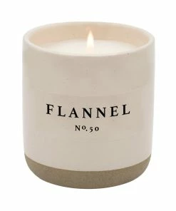 Sweet Water Decor Flannel Soy Candle - Cream Stoneware Jar - 12 Oz CANDLES + REEDS