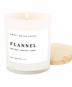 Sweet Water Decor CANDLES + REEDS Flannel Soy Candle - White Jar - 11 Oz