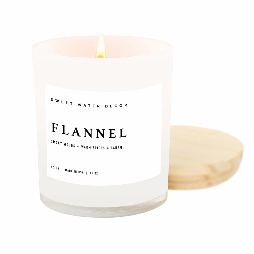Promo π Sweet Water Decor CANDLES + REEDS Flannel Soy Candle - White Jar - 11 Oz π₯° 1 Sweet Water Decor CANDLES + REEDS Flannel Soy Candle - White Jar - 11 Oz