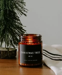 Sweet Water Decor Christmas Tree Soy Candle - Amber Jar - 9 Oz CANDLES + REEDS