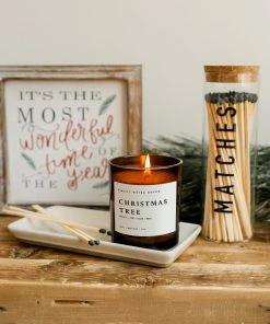 Sweet Water Decor Christmas Tree Soy Candle - Amber Jar - 11 Oz CANDLES + REEDS