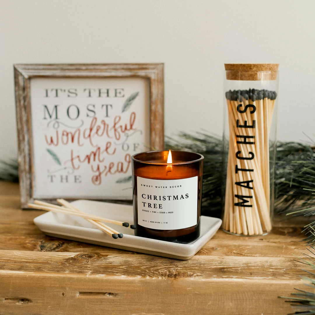 Hot Sale π Sweet Water Decor π Christmas Tree Soy Candle - Amber Jar - 11 Oz CANDLES + REEDS β 2 Sweet Water Decor Christmas Tree Soy Candle - Amber Jar - 11 Oz CANDLES + REEDS