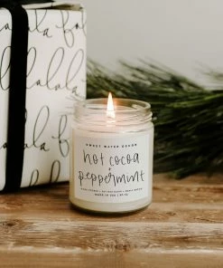 Sweet Water Decor Hot Cocoa And Peppermint Soy Candle - Clear Jar - 9 Oz