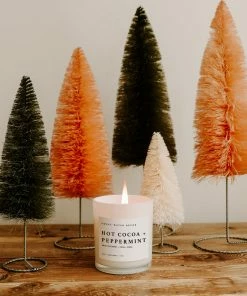 Sweet Water Decor CANDLES + REEDS Hot Cocoa And Peppermint Soy Candle - White Jar - 11 Oz