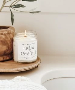 Sweet Water Decor CANDLES + REEDS Calm And Comfort Soy Candle - Clear Jar - 9 Oz