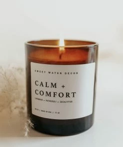 Sweet Water Decor Calm And Comfort Soy Candle - Amber Jar - 11 Oz
