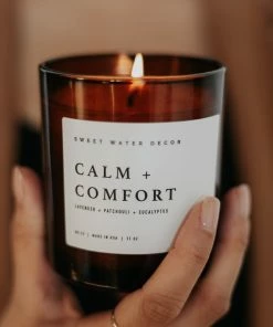 Sweet Water Decor Calm And Comfort Soy Candle - Amber Jar - 11 Oz