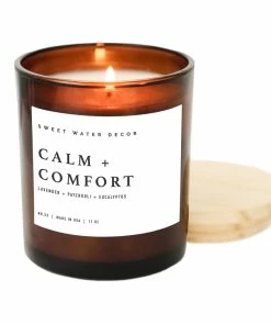Sweet Water Decor Calm And Comfort Soy Candle - Amber Jar - 11 Oz