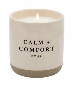 Sweet Water Decor Calm And Comfort Soy Candle - Cream Stoneware Jar - 12 Oz