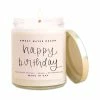 Sweet Water Decor CANDLES + REEDS Happy Birthday Soy Candle - Clear Jar - 9 Oz