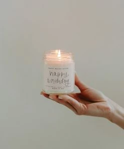 Sweet Water Decor CANDLES + REEDS Happy Birthday Soy Candle - Clear Jar - 9 Oz