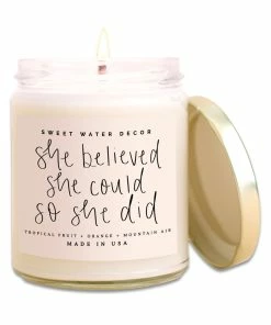 Sweet Water Decor She Believed She Could So She Did Soy Candle - Clear Jar - 9 Oz CANDLES + REEDS